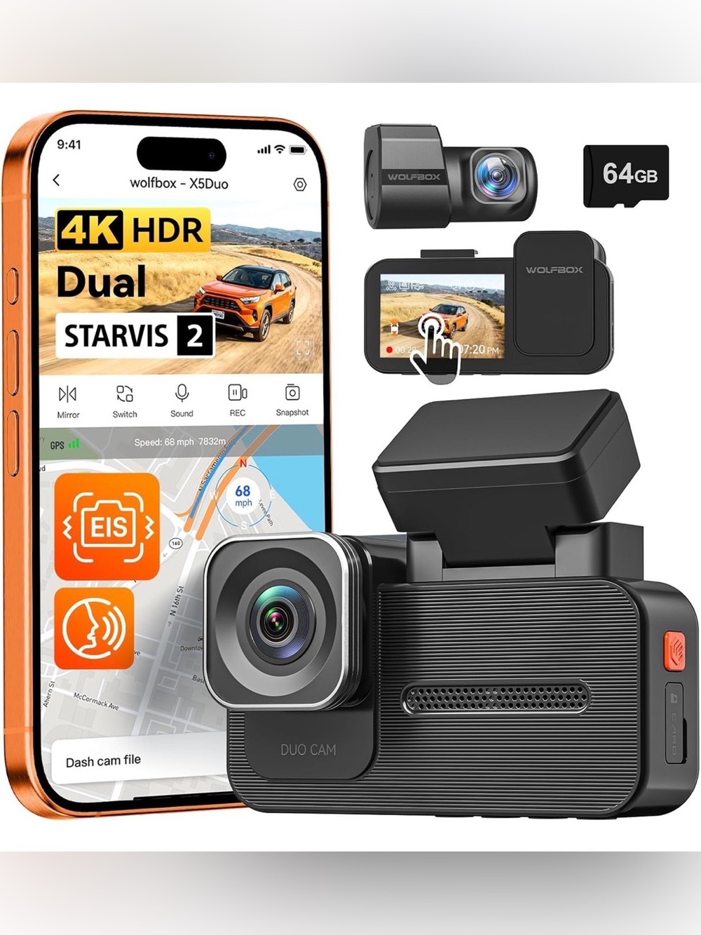 Wolf box X5 duo Dashcam